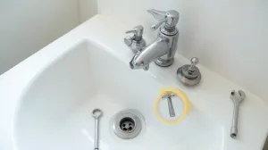 montaż syfonu umywalki z korkiem automatycznym