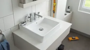 Montaż szafki łazienkowej wiszącej z umywalką