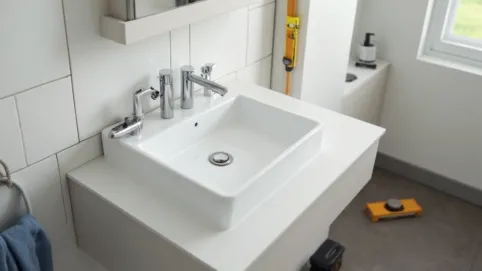 Montaż szafki łazienkowej wiszącej z umywalką