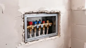 montaż szafki podtynkowej rozdzielacza