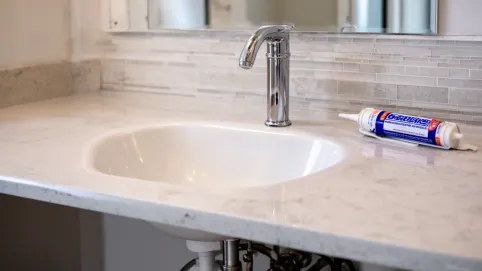 Montaż umywalki nablatowej z baterią