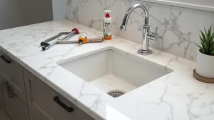 montaż umywalki podblatowej