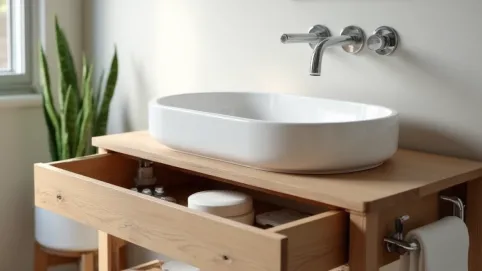 Montaż umywalki z szafką wiszącą