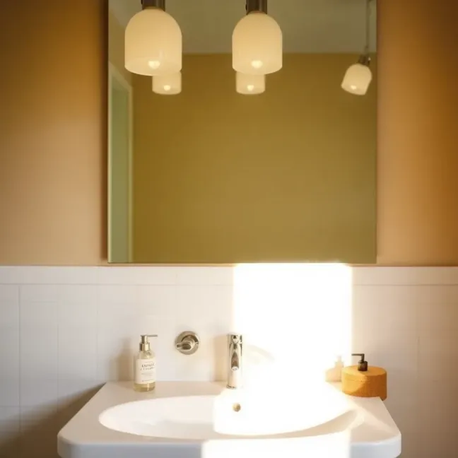 Nad umywalką lampy wiszące do łazienki
