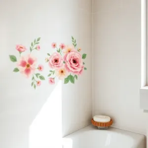 Naklejki na ścianę do łazienki kwiaty