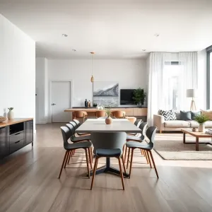 Nowoczesna jadalnia z salonem
