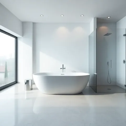 Nowoczesna łazienka z wanną i prysznicem