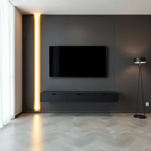 Nowoczesna ściana telewizyjna w salonie