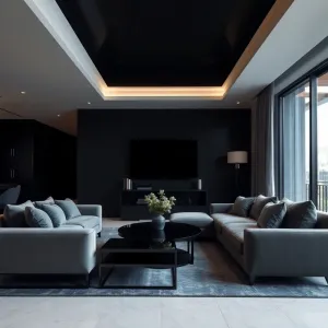 Nowoczesne ciemne meble do salonu