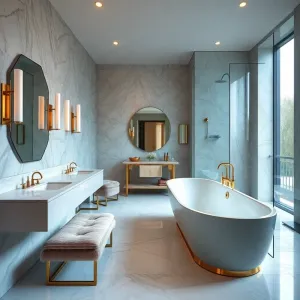 Nowoczesne łazienki glamour