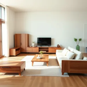 Nowoczesne meble drewniane do salonu