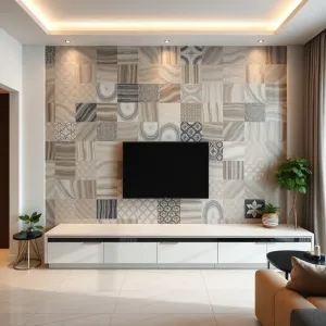 Nowoczesne płytki do salonu na ścianę