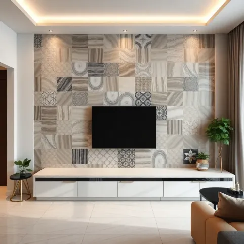 Nowoczesne płytki do salonu na ścianę