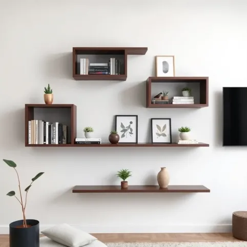Nowoczesne półki wiszące do salonu