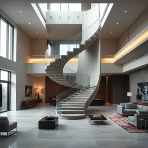 Nowoczesne schody w salonie