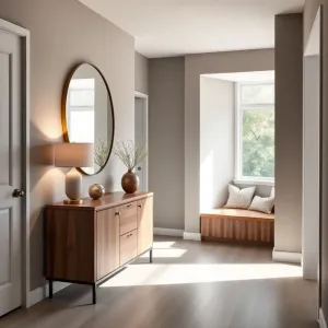 Nowoczesny przedpokój w domu jednorodzinnym