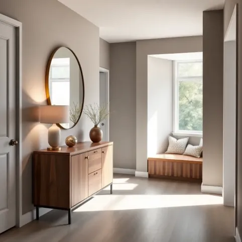 Nowoczesny przedpokój w domu jednorodzinnym