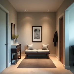 Nowoczesny przedpokój z siedziskiem