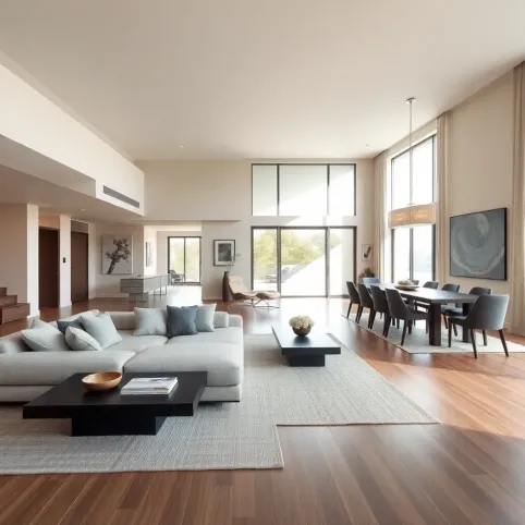 Nowoczesny salon z jadalnią