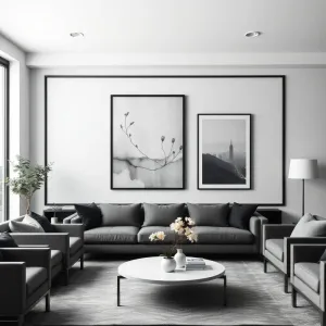 Obrazy w czarnej ramie do salonu