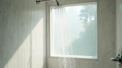 Okno pod prysznicem