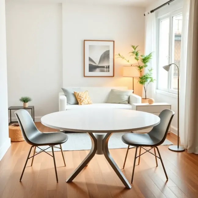 Okrągły stół do małego salonu