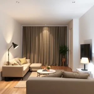 Oświetlenie małego pokoju dziennego