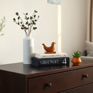 Ozdoby na komodę w salonie