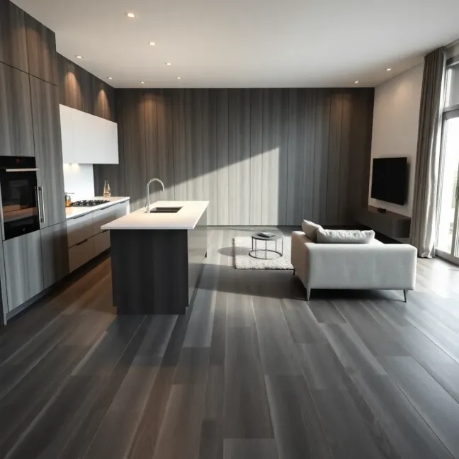 Panele w kuchni i salonie