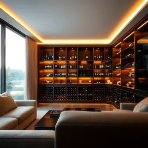 Piwniczka na wino w salonie