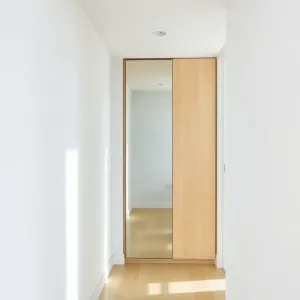 Płytka szafa do przedpokoju z lustrem