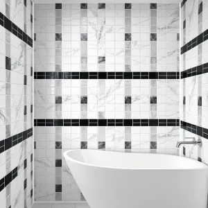 płytki białoczarne do łazienki