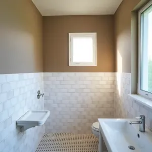 Płytki do połowy łazienki