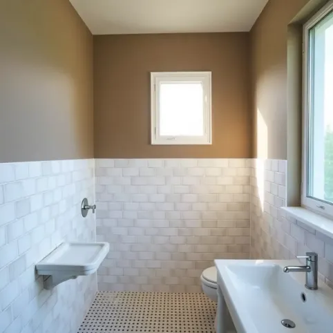 Płytki do połowy łazienki