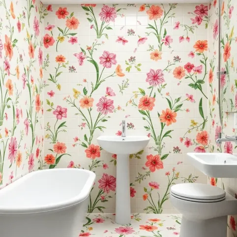 Płytki łazienkowe wzory kwiatowe