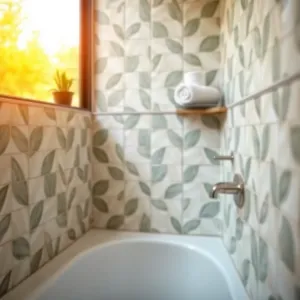 Płytki liście do łazienki