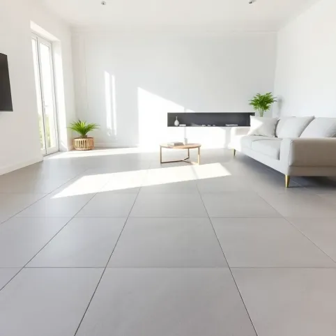 Podłoga w salonie z płytek