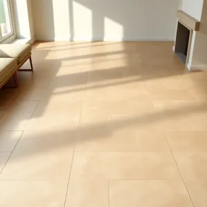 podłoga z kafli w salonie