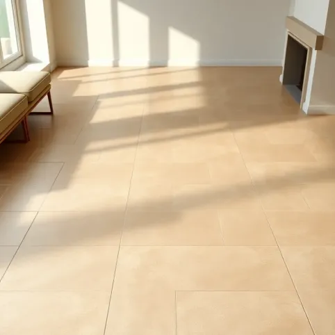 podłoga z kafli w salonie