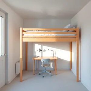 Pokoj z lozkiem pietrowym i biurkiem