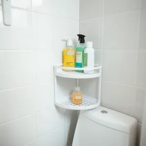 Półka narożna do łazienki bez wiercenia