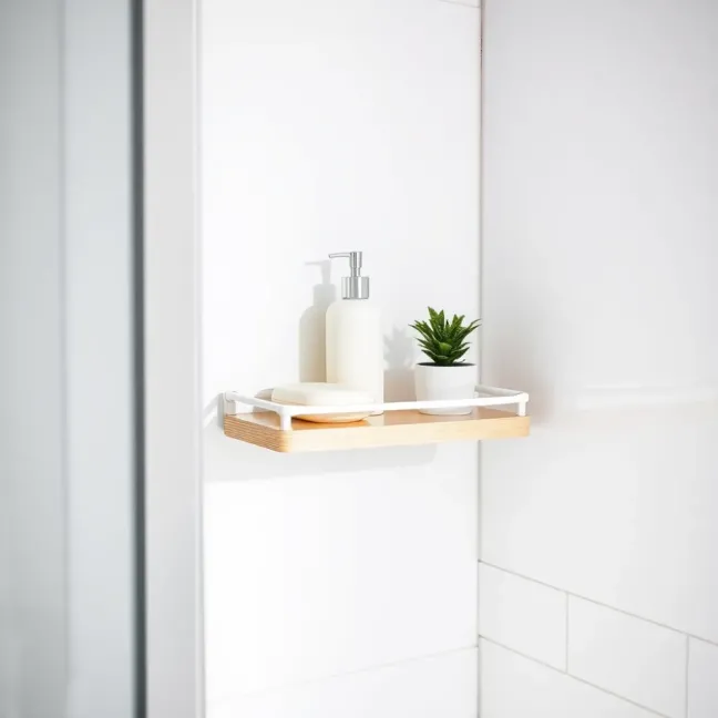 Półka narożna do łazienki wisząca