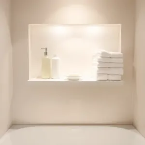 Półka w ścianie nad wanną