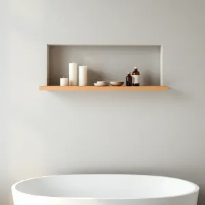 Półka w ścianie nad wanną na jakiej wysokości