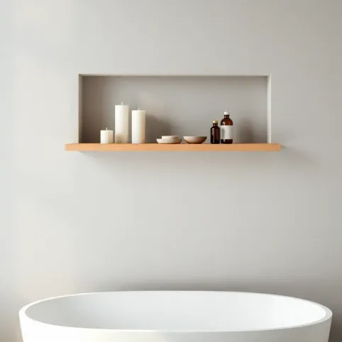 Półka w ścianie nad wanną na jakiej wysokości