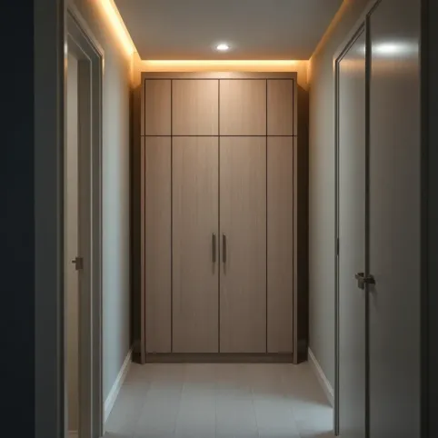 Przedpokój w bloku z szafą