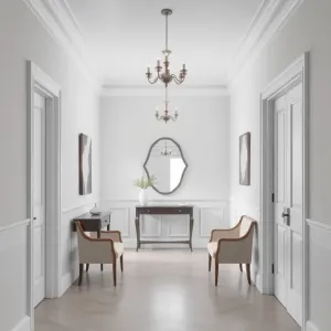 Przedpokój w szarości i bieli