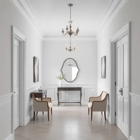 Przedpokój w szarości i bieli
