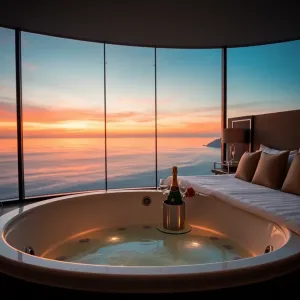 Romantyczny weekend dla dwojga z jacuzzi w pokoju nad morzem