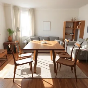 Rozkładany stół do małego salonu